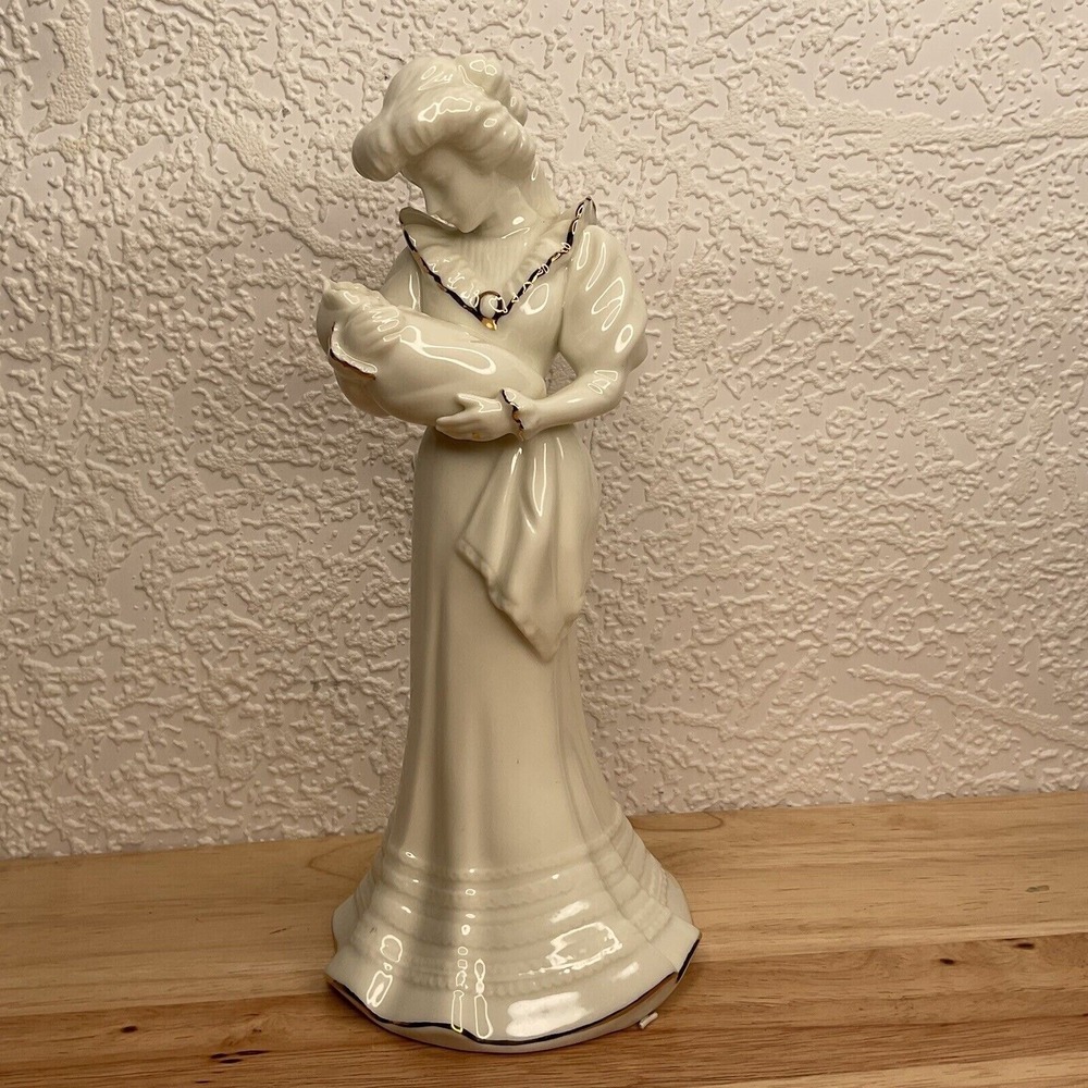 VTG 95s San Francisco‎ Music Box Cream Mother Holding Baby Figurine 9" Taiwan